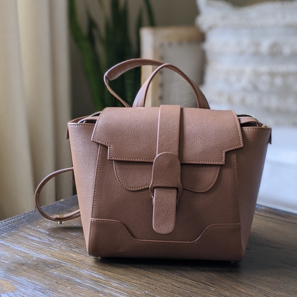Senreve Handbags - Senreve Mini Maestra Chestnut Pebbled Leather